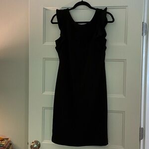 Calvin Klein Collection Black Ruffled Sheath Mini Dress